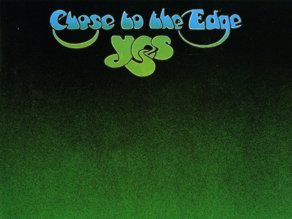 Portada de Close to the Edge. Fondo degradado negro sobre verde.