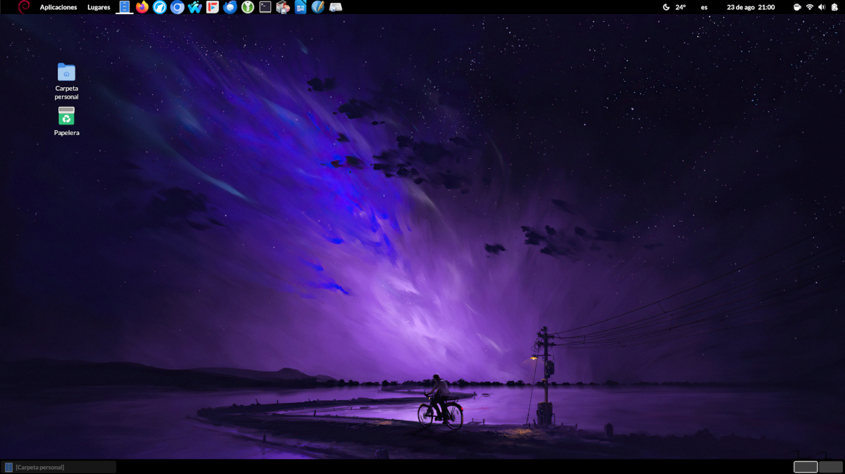 Debian 13 con escritorio Gnome.